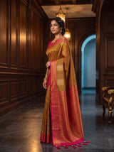 MIMOSA Rust Saree Saree — pose 3 styling detail