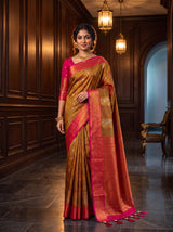 MIMOSA Rust Saree Saree — pose 5 styling detail