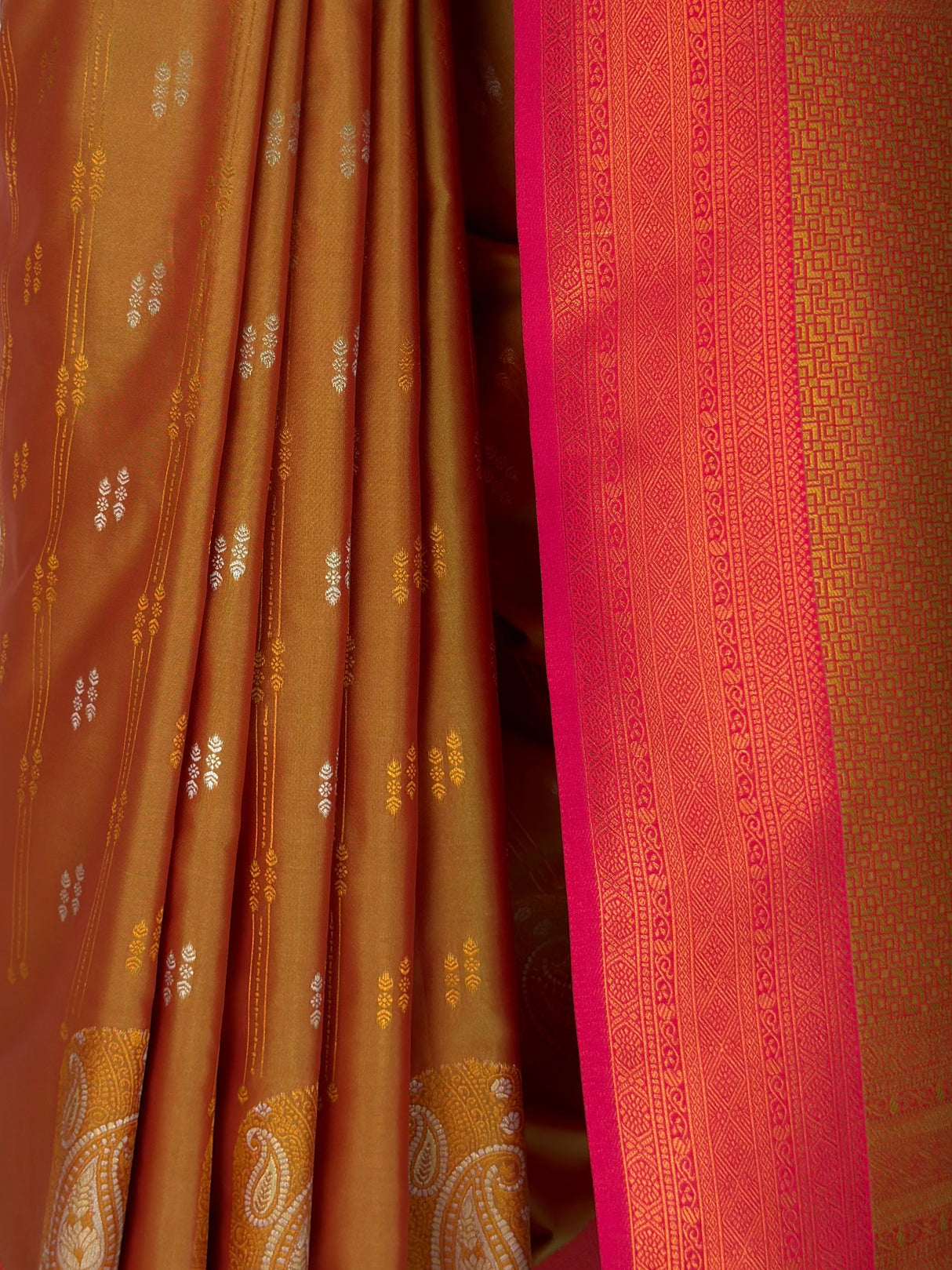 MIMOSA Rust Saree Saree — fleets shot full lifestyle
