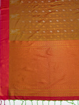 MIMOSA Rust Saree Saree — pallu and zari work detail