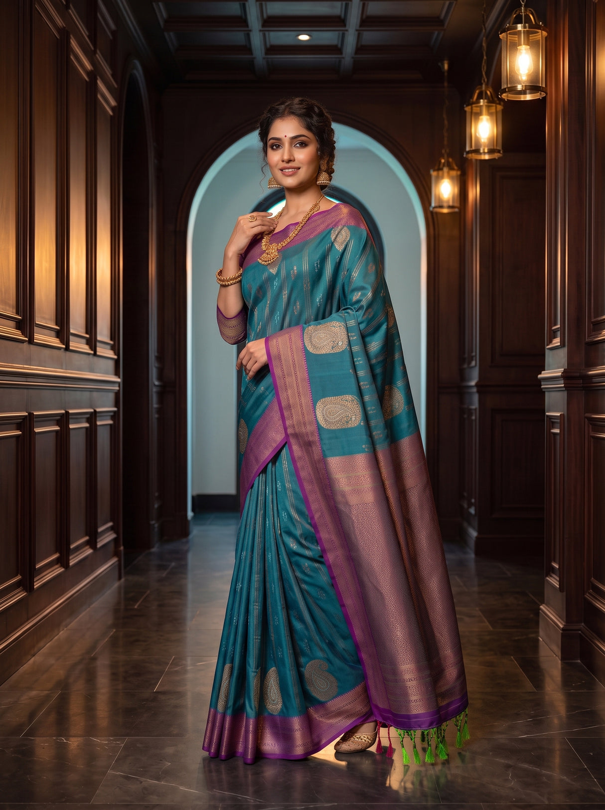 MIMOSA Sapphire Saree Saree — pose 10 styling detail