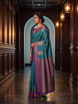 MIMOSA Sapphire Saree Saree — pose 3 styling detail