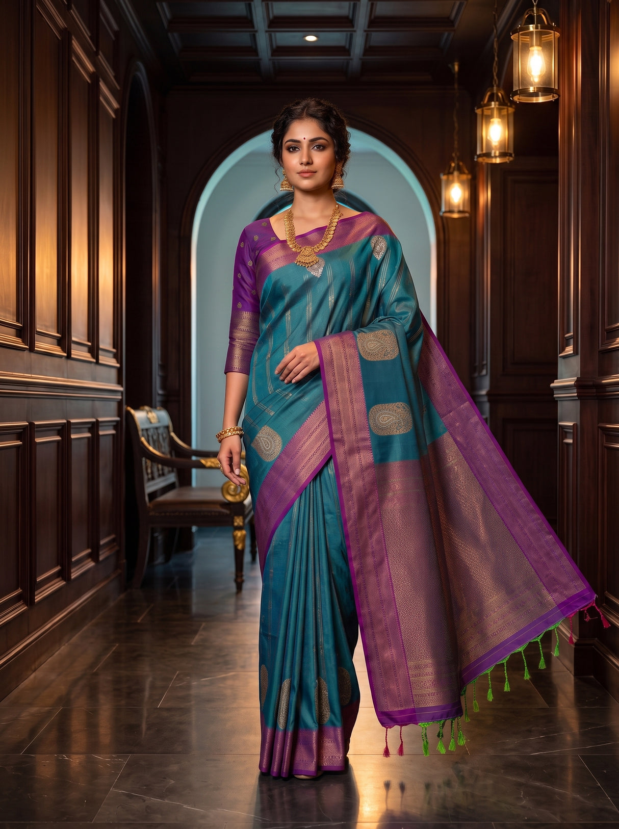 MIMOSA Sapphire Saree Saree — pose 7 styling detail