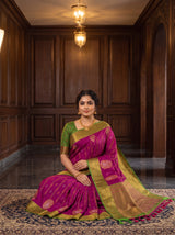 MIMOSA Wine Saree Saree — pose 10 styling detail