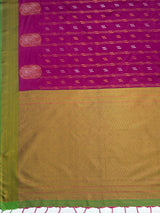MIMOSA Wine Saree Saree — pallu and zari work detail