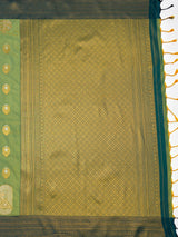 MIMOSA Green Kanjivaram Art Silk Saree — pallu and zari work detail