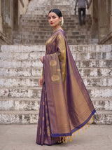 MIMOSA Grey Kanjivaram Art Silk Saree — pose 9 styling detail