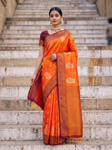 MIMOSA Mustard Kanjivaram Art Silk Saree — pose 10 styling detail