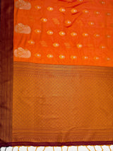 MIMOSA Mustard Kanjivaram Art Silk Saree — pallu and zari work detail