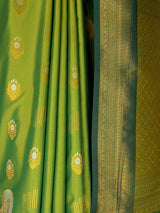 MIMOSA Olive Kanjivaram Art Silk Saree — fleets shot full lifestyle
