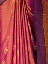 MIMOSA Peach Kanjivaram Art Silk Saree — fleets shot full lifestyle
