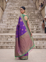 MIMOSA Purple Kanjivaram Art Silk Saree — pose 9 styling detail