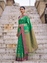 MIMOSA Rama Kanjivaram Art Silk Saree — pose 4 styling detail