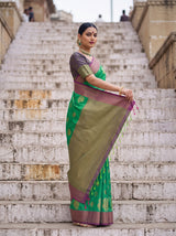 MIMOSA Rama Kanjivaram Art Silk Saree — pose 6 styling detail