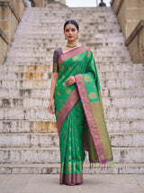 MIMOSA Rama Kanjivaram Art Silk Saree — pose 7 styling detail