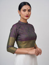 MIMOSA Rama Kanjivaram Art Silk Saree — blouse close-up