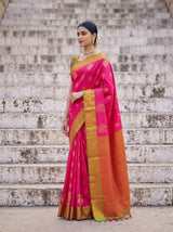 MIMOSA Rani Kanjivaram Art Silk Saree — pose 4 styling detail