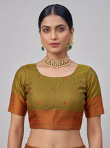 MIMOSA Rani Kanjivaram Art Silk Saree — blouse close-up