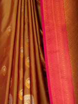 MIMOSA Rust Kanjivaram Art Silk Saree — fleets shot full lifestyle