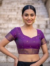 MIMOSA Sapphire Kanjivaram Art Silk Saree — blouse close-up