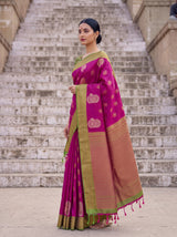 MIMOSA Wine Kanjivaram Art Silk Saree — pose 5 styling detail