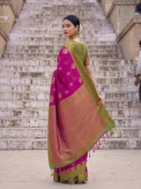 MIMOSA Wine Kanjivaram Art Silk Saree — pose 9 styling detail