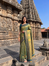 MIMOSA Green Saree Saree — pose 10 styling detail