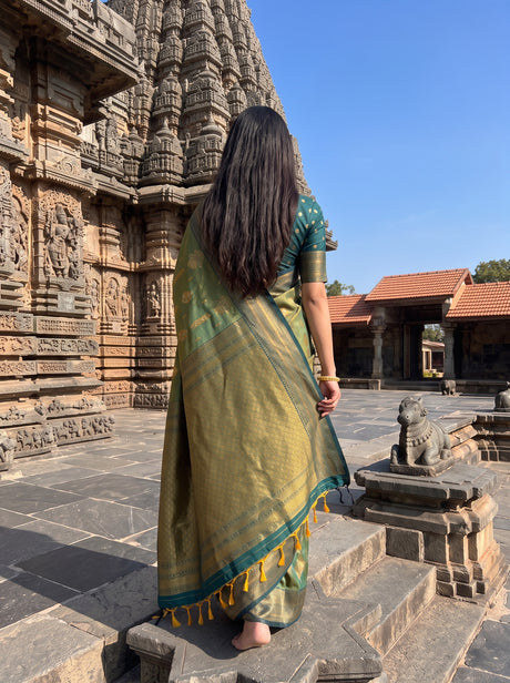 MIMOSA Green Saree Saree — pose 2 styling detail