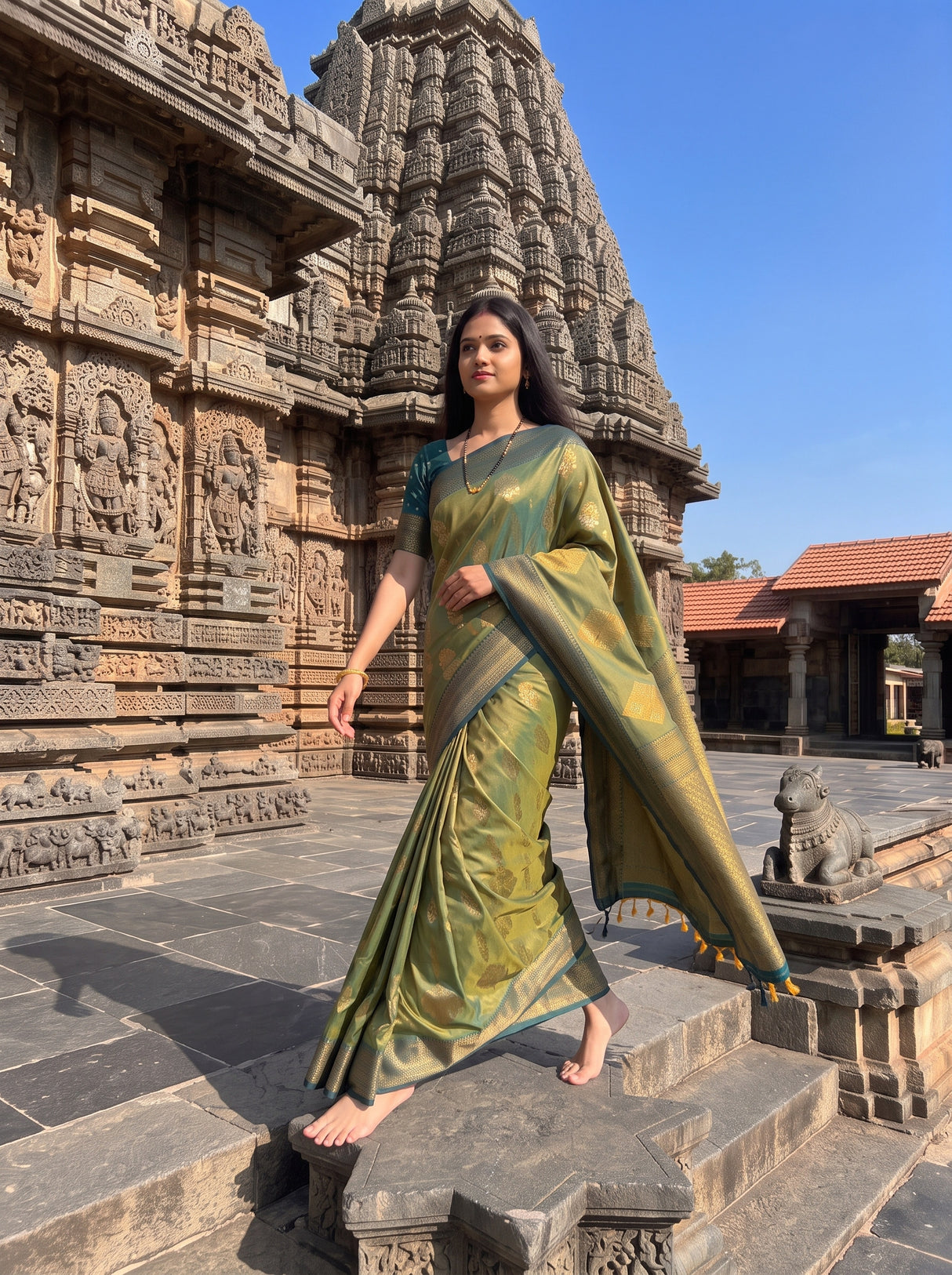 MIMOSA Green Saree Saree — pose 7 styling detail