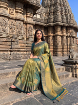 MIMOSA Green Saree Saree — pose 8 styling detail