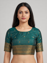 MIMOSA Green Saree Saree — blouse close-up