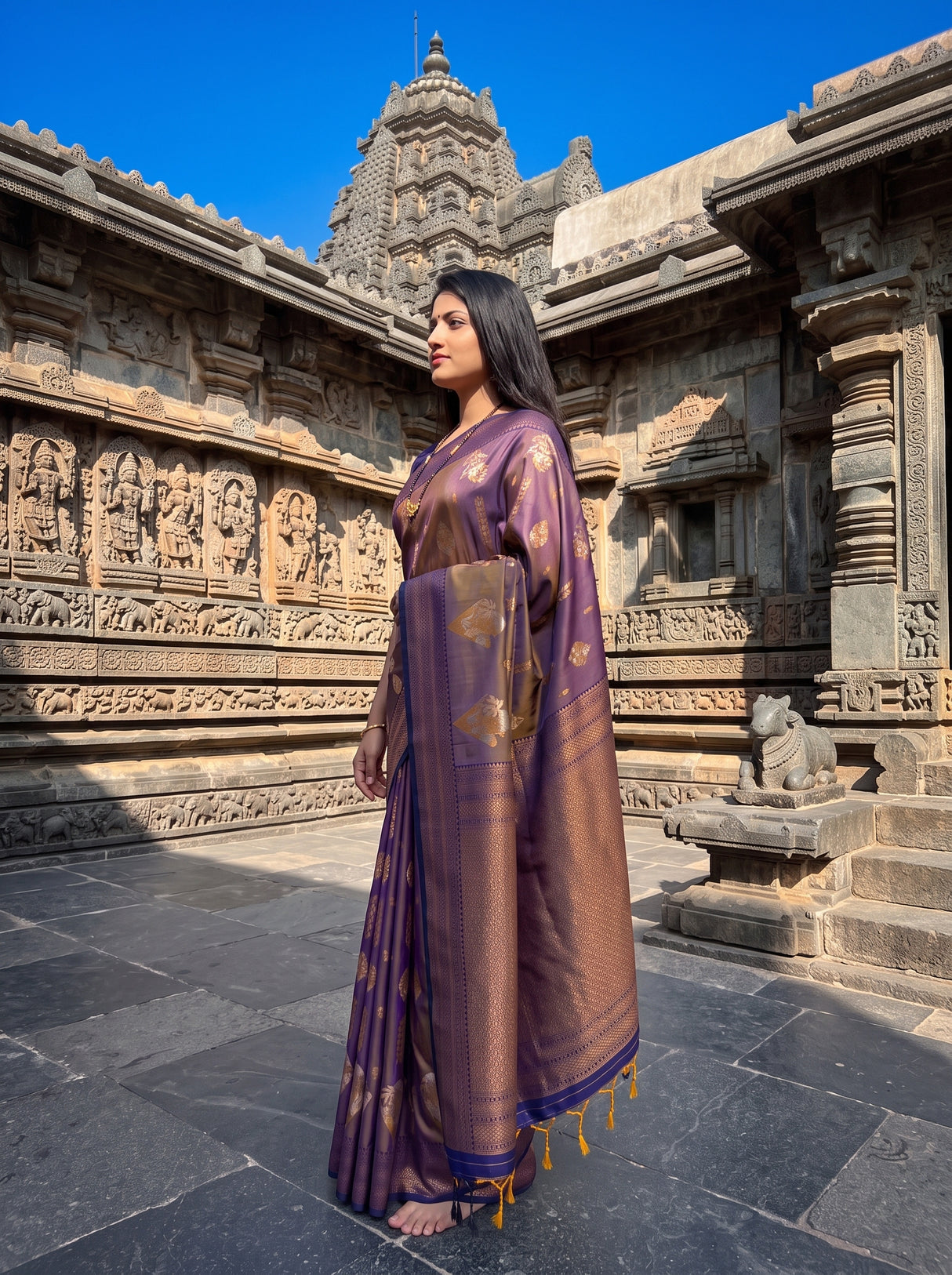 MIMOSA Grey Saree Saree — pose 4 styling detail