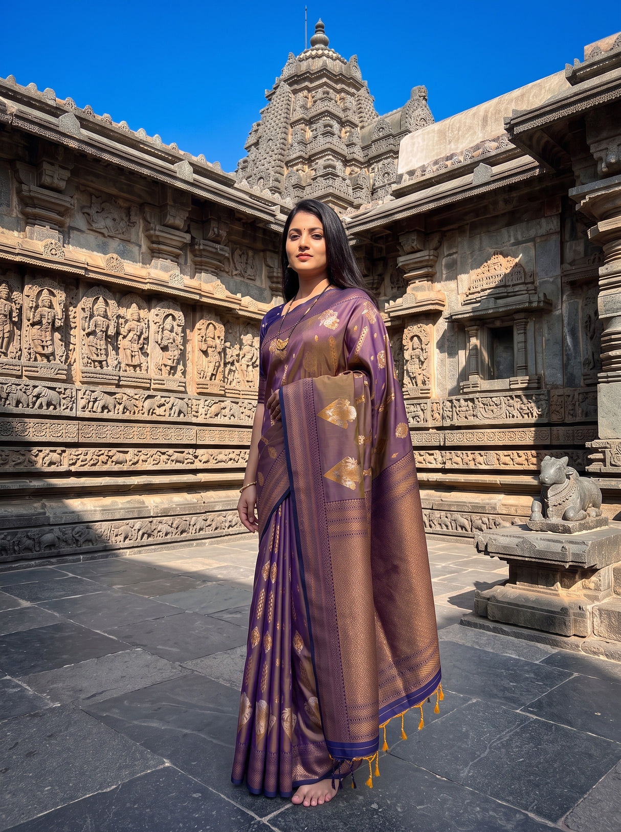 MIMOSA Grey Saree Saree — pose 5 styling detail