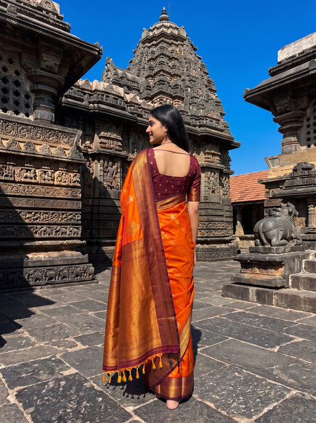 MIMOSA Mustard Saree Saree — pose 2 styling detail