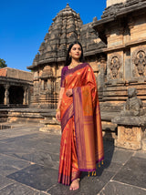 MIMOSA Peach Saree Saree — pose 5 styling detail
