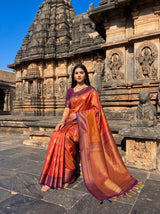 MIMOSA Peach Saree Saree — pose 8 styling detail