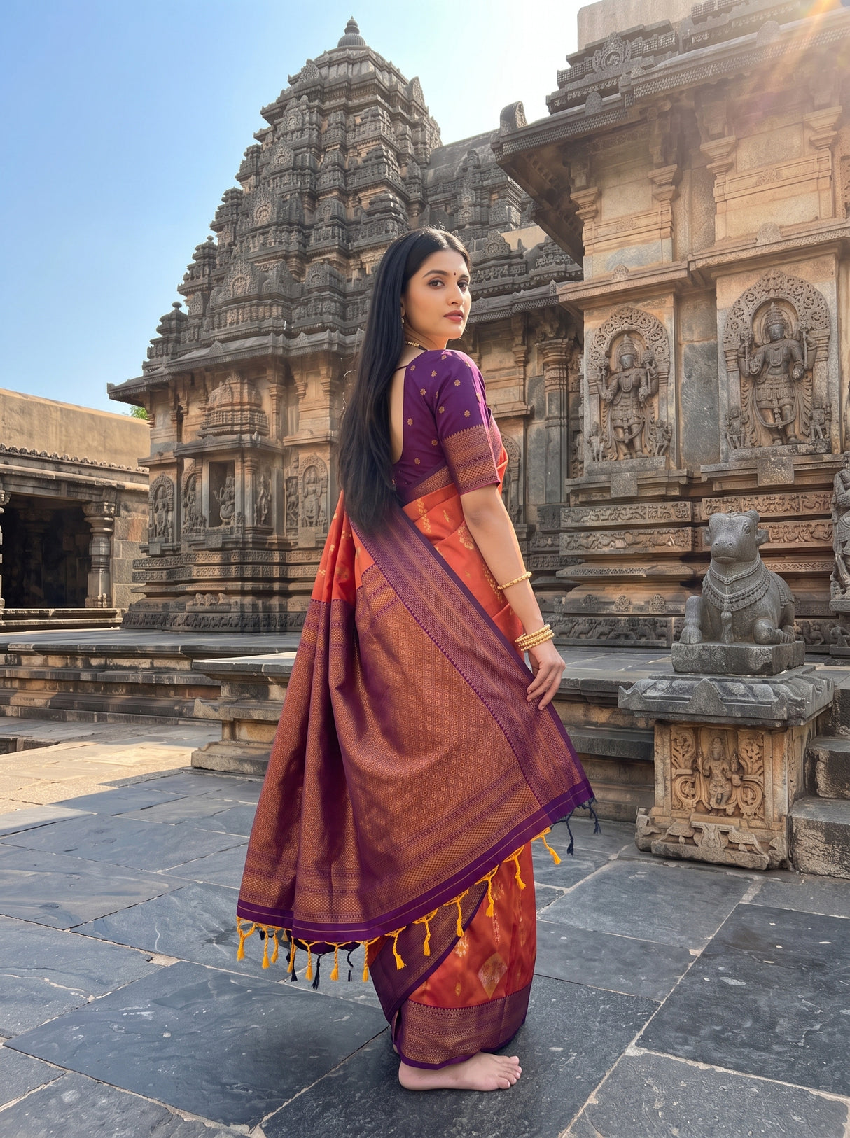 MIMOSA Peach Saree Saree — pose 9 styling detail