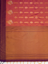 MIMOSA Peach Saree Saree — pallu and zari work detail