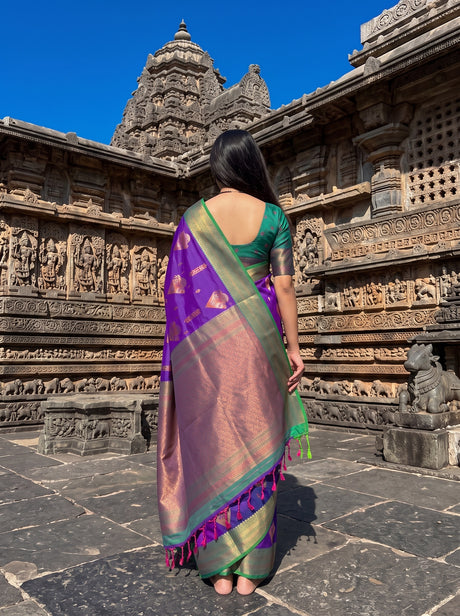 MIMOSA Purple Saree Saree — pose 2 styling detail