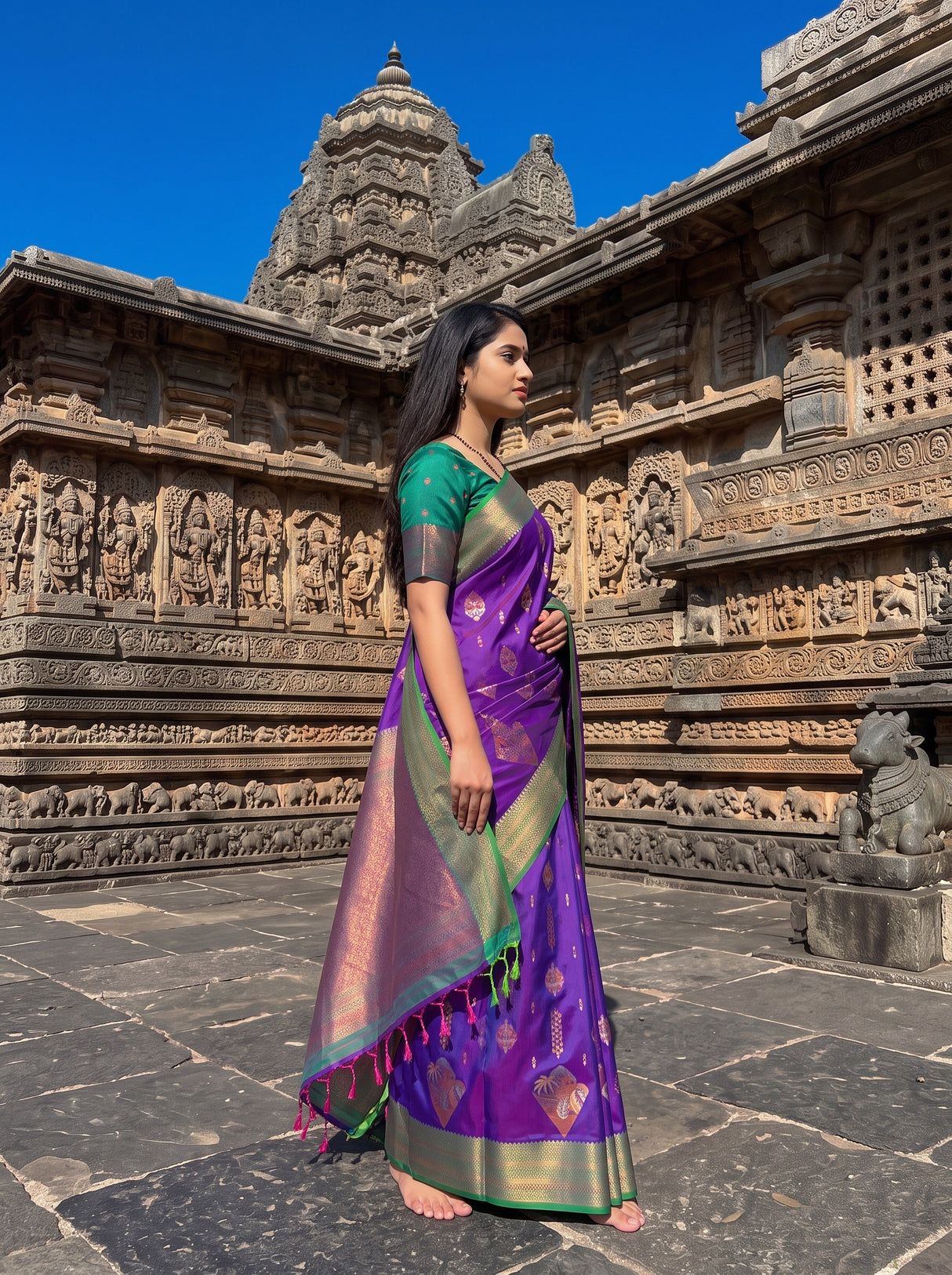 MIMOSA Purple Saree Saree — pose 3 styling detail