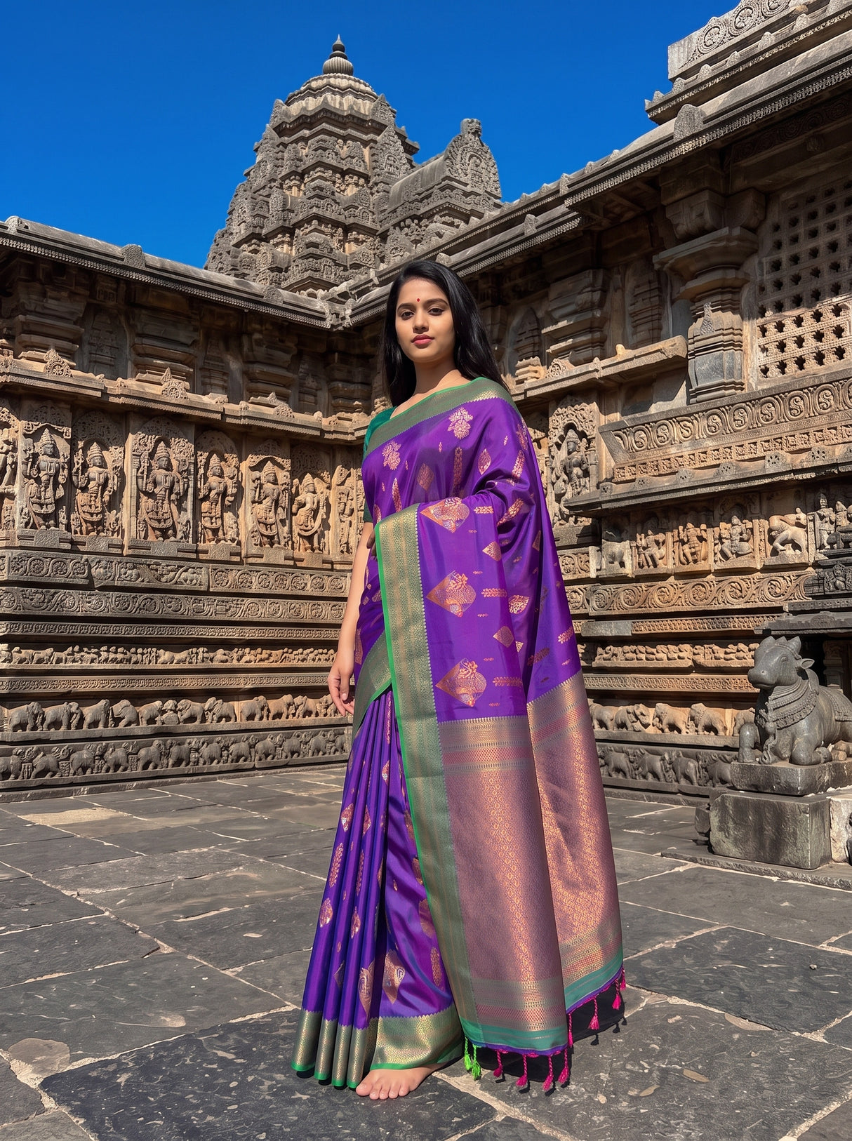 MIMOSA Purple Saree Saree — pose 4 styling detail