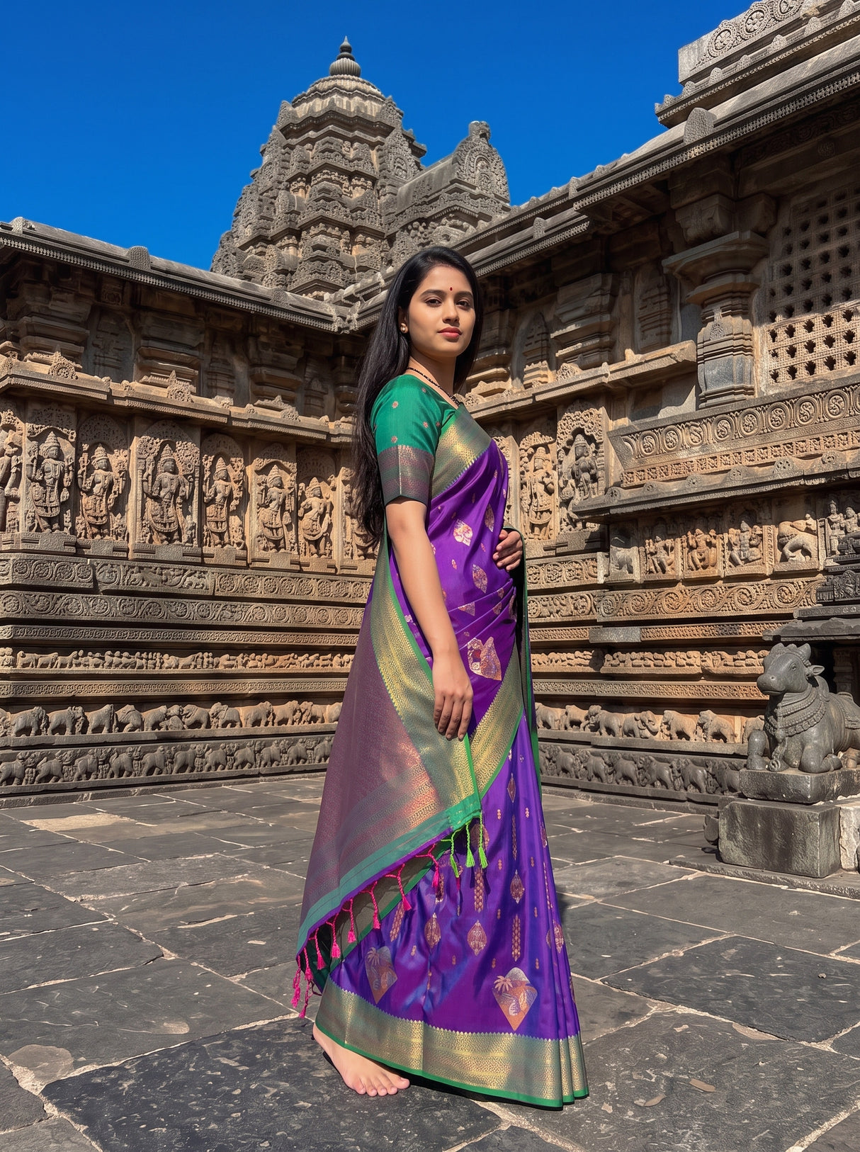 MIMOSA Purple Saree Saree — pose 5 styling detail