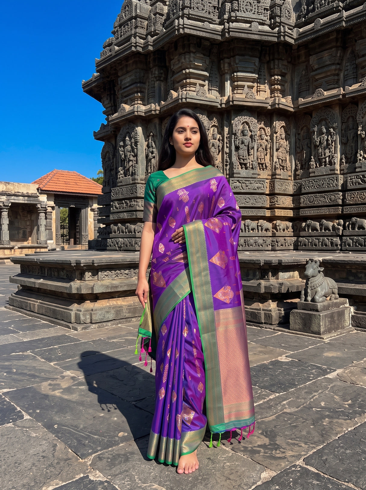 MIMOSA Purple Saree Saree — pose 7 styling detail