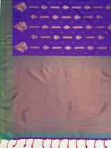 MIMOSA Purple Saree Saree — pallu and zari work detail