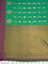 MIMOSA Rama Saree Saree — pallu and zari work detail