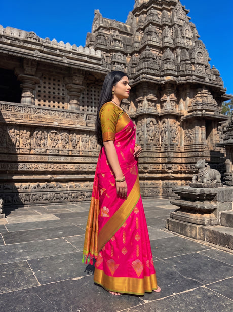 MIMOSA Rani Saree Saree — pose 3 styling detail
