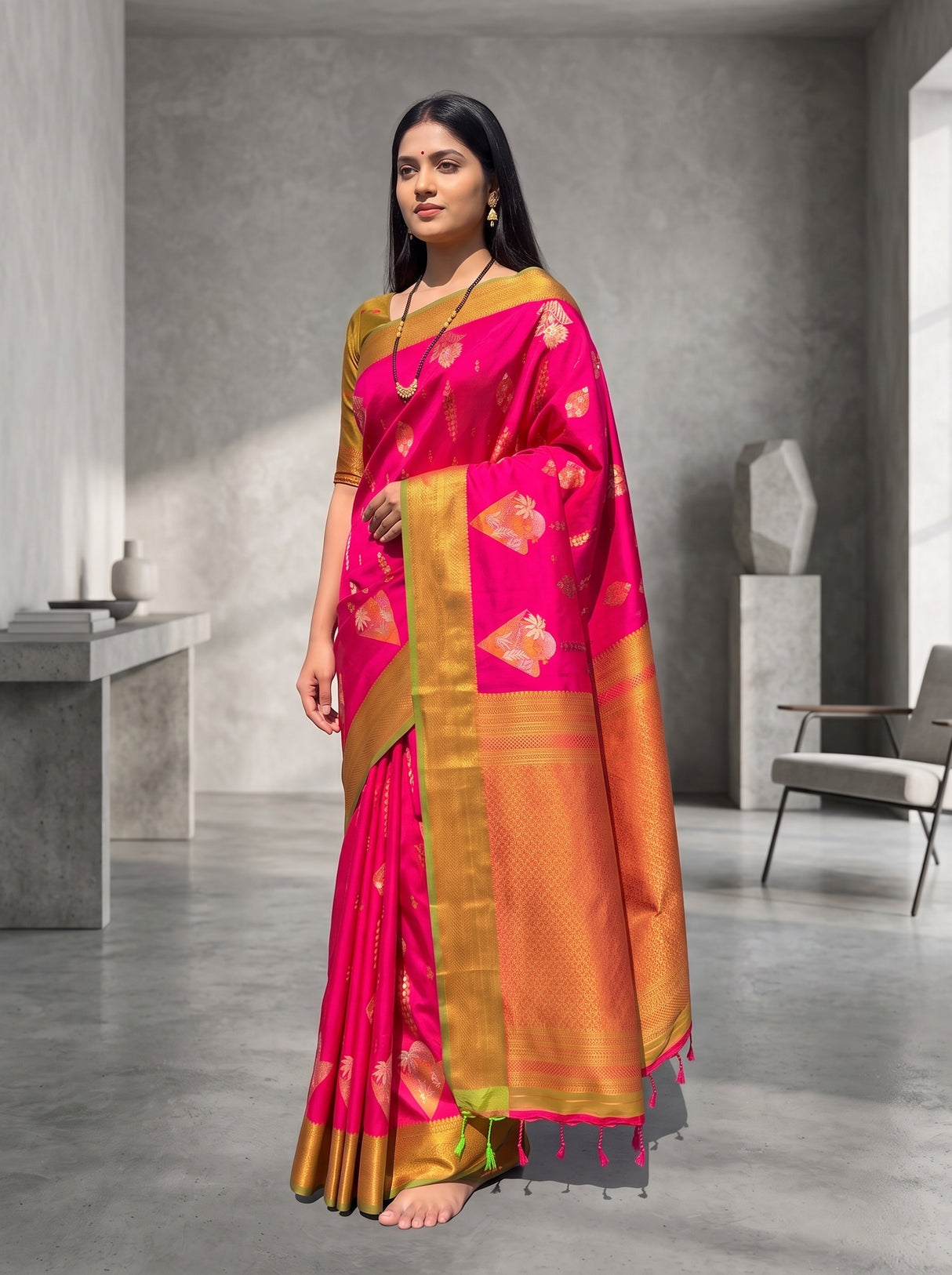 MIMOSA Rani Saree Saree — pose 4 styling detail