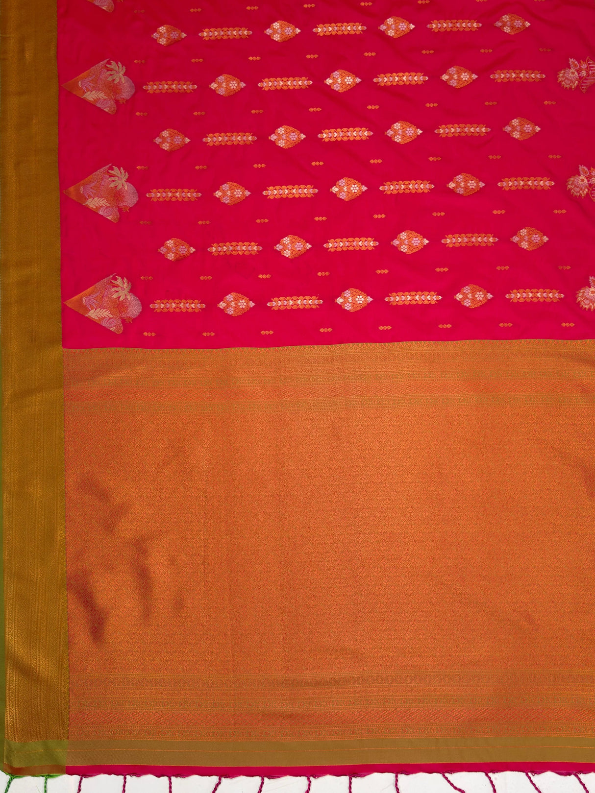 MIMOSA Rani Saree Saree — pallu and zari work detail