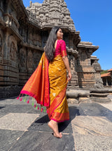 MIMOSA Rust Saree Saree — pose 10 styling detail