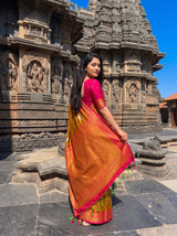 MIMOSA Rust Saree Saree — pose 6 styling detail